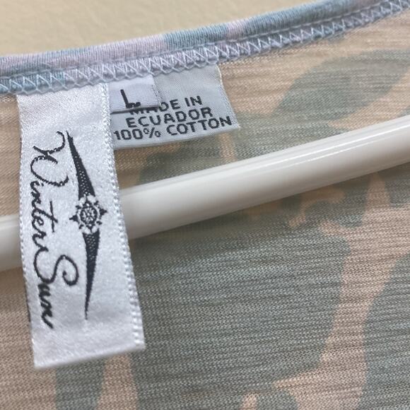 Winter Sun women’s size L cotton multi color print tunic top - Picture 4 of 5